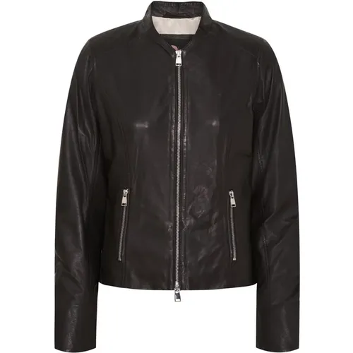 Soft Biker Jacket Black Silver Acc. , female, Sizes: S, M, XL, 2XL, 3XL, L - Btfcph - Modalova