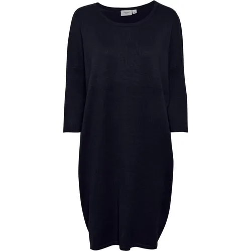 Soft Knit Dress with Round Neck and ¾ Sleeves , female, Sizes: XS, L - Saint Tropez - Modalova