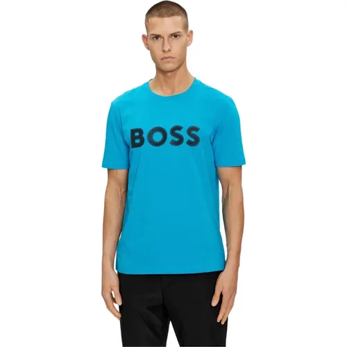 Casual Baumwoll T-Shirt , Herren, Größe: XL - Hugo Boss - Modalova
