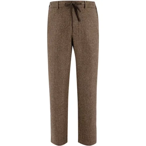 Stretch Wool Herringbone Trousers , male, Sizes: S - MC2 Saint Barth - Modalova