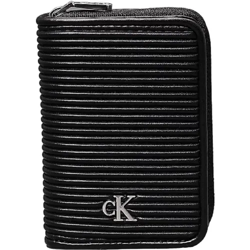 Ribbed Eco-Leather Wallet , female, Sizes: ONE SIZE - Calvin Klein - Modalova