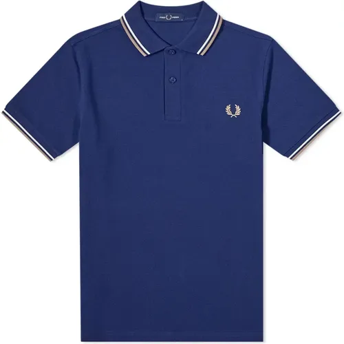 Slim Fit Twin Tipped Polo in French Navy / Ecru / Warm Stone - Fred Perry - Modalova