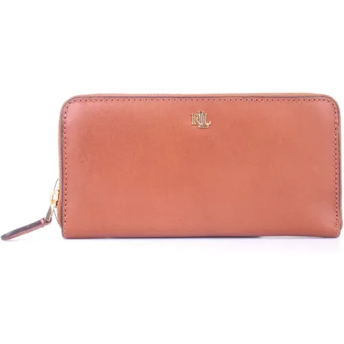 Braune Leder Damen Geldbörse mit Reißverschlusstasche - Ralph Lauren - Modalova