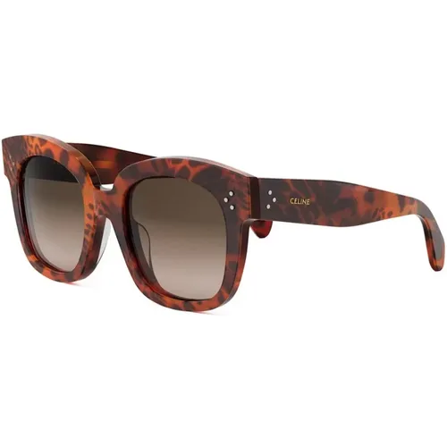 Leopard Print Sunglasses Bold 3 Dots , female, Sizes: 54 MM - Celine - Modalova
