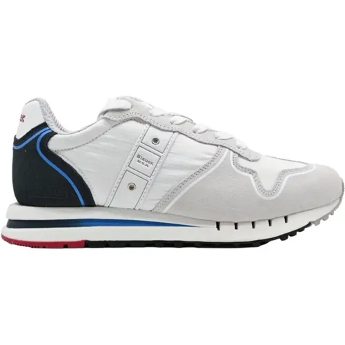 Quartz Sneakers White Red Navy , male, Sizes: 8 UK, 9 UK, 6 UK, 12 UK, 10 UK, 7 UK, 11 UK - Blauer - Modalova
