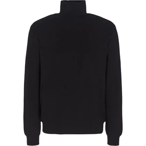 Schwarzer Strickpullover Hoher Kragen Lange Ärmel , Herren, Größe: S - Armani Exchange - Modalova