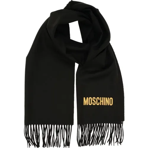 Wool Scarf, Stay Warm and Elegant this Winter , female, Sizes: ONE SIZE - Moschino - Modalova