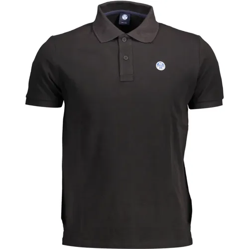 Schwarzes Poloshirt mit kurzen Ärmeln , Herren, Größe: 2XL - North Sails - Modalova