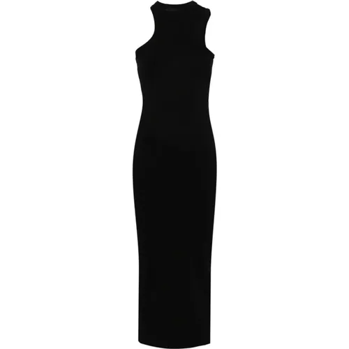 Schwarzes Maxikleid Asymmetrischer Scoop-Stil , Damen, Größe: L - Axel Arigato - Modalova