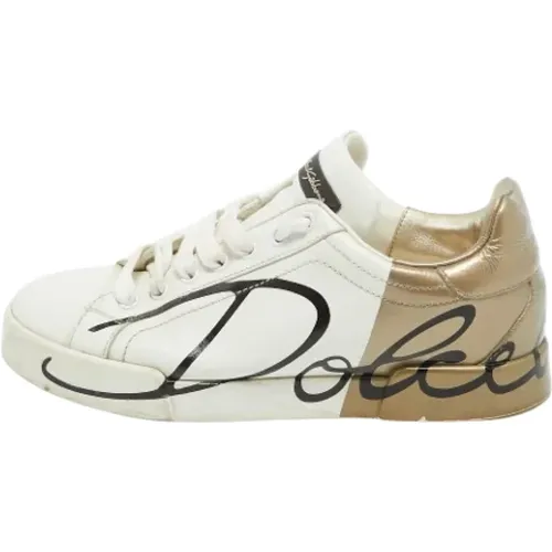 Pre-owned Leder sneakers , Damen, Größe: 38 1/2 EU - Dolce & Gabbana Pre-owned - Modalova