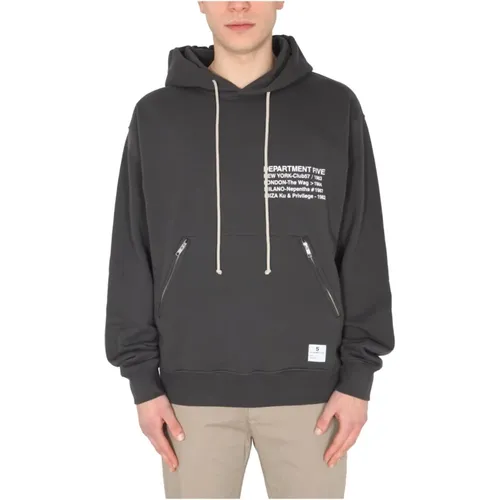 Logo -Druck -Sweatshirt , Herren, Größe: L - DEPARTMENT FIVE - Modalova