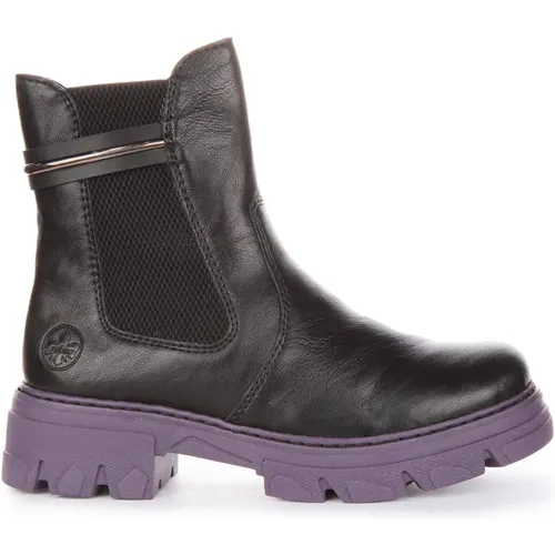 Fashionable Ankle Boots in Purple , female, Sizes: 4 UK, 7 UK, 6 UK, 8 UK, 5 UK - Rieker - Modalova