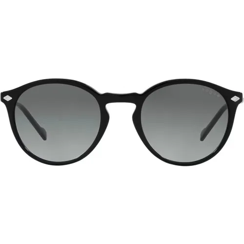 Schwarze/Grau getönte Sonnenbrille , Herren, Größe: 51 MM - Vogue - Modalova