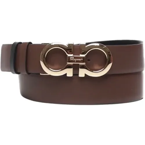 Leather Gancini Buckle Belt , female, Sizes: 100 CM - Salvatore Ferragamo - Modalova