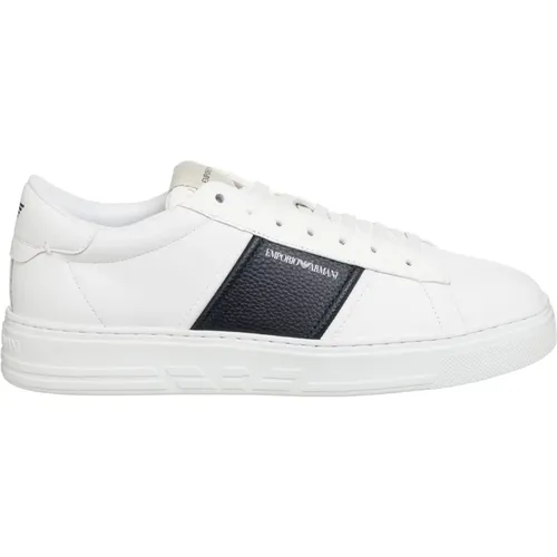 Leather Lace Closure Sneakers , male, Sizes: 7 UK, 9 UK, 6 UK, 10 UK, 5 UK, 8 1/2 UK, 7 1/2 UK, 6 1/2 UK, 10 1/2 UK, 8 UK, 11 UK - Emporio Armani - Modalova