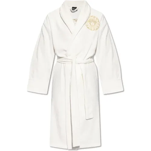 Bathrobe with logo , male, Sizes: L, XL - Versace - Modalova