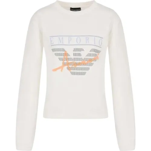 Baumwoll-Sweatshirt mit Multicolor-Logo , Damen, Größe: M - Emporio Armani - Modalova