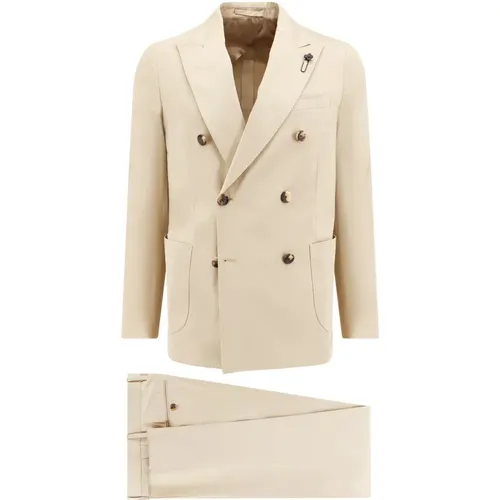 Double-Breasted Suit with Peak Lapel , male, Sizes: 3XL, L, 2XL - Lardini - Modalova