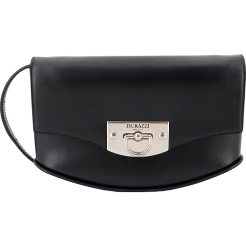 Leather Shoulder Bag with Flap Closure , female, Sizes: ONE SIZE - Durazzi Milano - Modalova