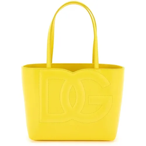 Leder Tote Bag mit Logo,Logo Einkaufstasche - Dolce & Gabbana - Modalova