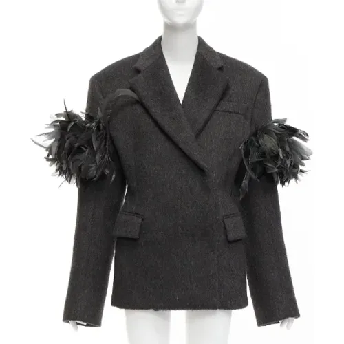 Pre-owned Wool outerwear , female, Sizes: 3XL/4XL - Prada Vintage - Modalova