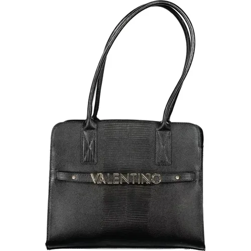 Schwarze Polyethylen-Schultertasche mit mehreren Fächern - Valentino by Mario Valentino - Modalova