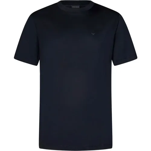 T-shirts and Polos with Micro Eagle Logo , male, Sizes: L - Emporio Armani - Modalova