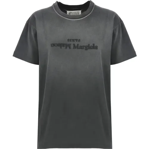 Grey T-shirts and Polos with Embroidered Logo , female, Sizes: M, XS, S - Maison Margiela - Modalova