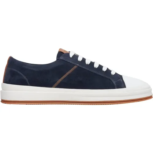 Herren Marineblaue Low-Top-Sneaker aus echtem italienischem Velours Er00114674 - Estro - Modalova