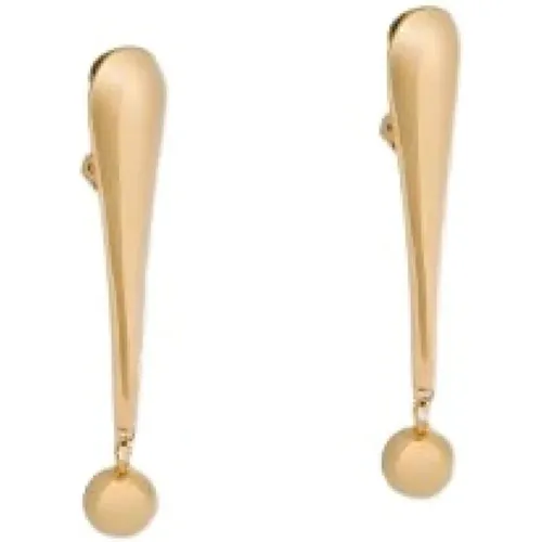 Goldene Ausrufezeichen Ohrringe Couture - Moschino - Modalova