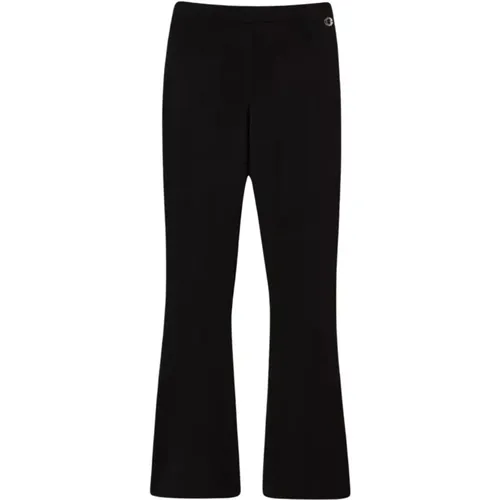 Schwarze Flare Strickhose , Damen, Größe: S - Twinset - Modalova