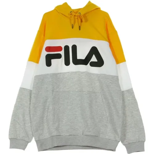 Blockierter Hoodie Hellgrau Melange , Herren, Größe: S - Fila - Modalova