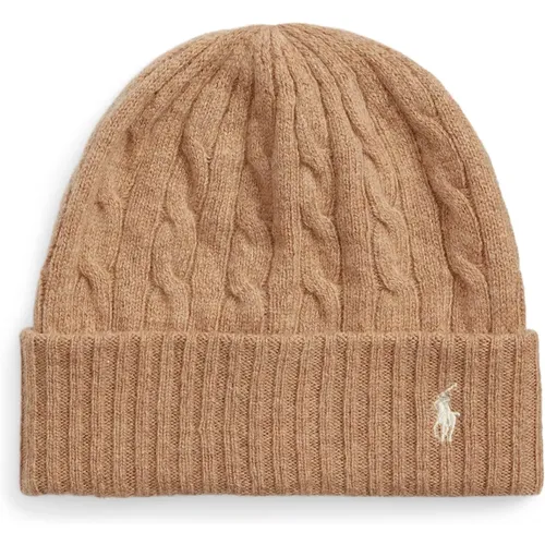 Cable Hat - Camel, Onesize, Wool & Cashmere Blend , female, Sizes: ONE SIZE - Ralph Lauren - Modalova