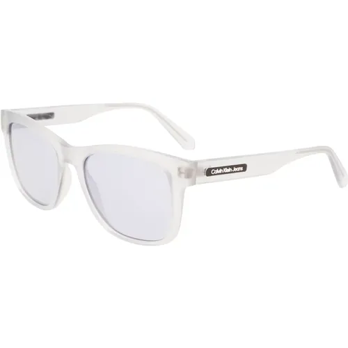 Crystal/Silver Sunglasses,Transparent Grey/Blue Sunglasses - Calvin Klein Jeans - Modalova