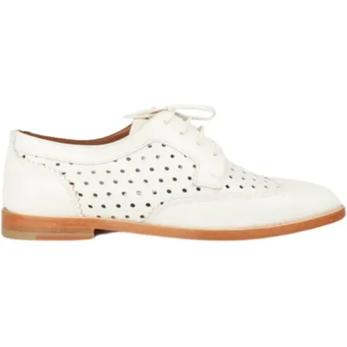 White Leather Derbies for Fashion-Forward Females , female, Sizes: 4 UK - Anaki - Modalova