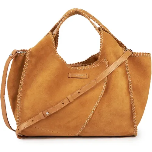 Euforia Suede Bag with Brand Patch , female, Sizes: ONE SIZE - Gianni Chiarini - Modalova