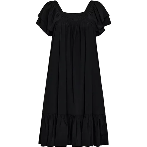 Sunrisecc Smockfrontdress Schwarzes Kleid , Damen, Größe: M - Co'Couture - Modalova