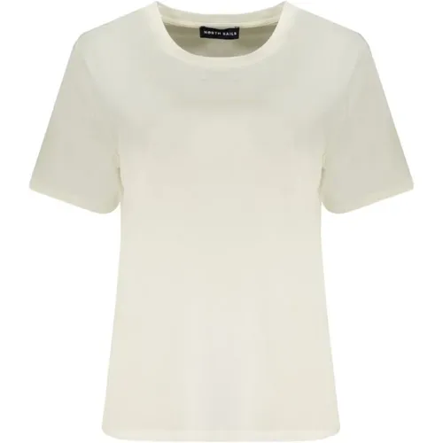 Weißes Baumwoll-Logo-Print-T-Shirt , Damen, Größe: L - North Sails - Modalova