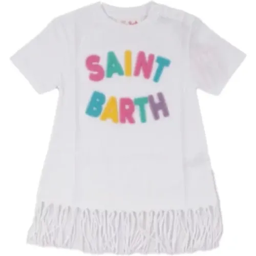 Weiße Logo Front Fransen T-shirt - Saint Barth - Modalova