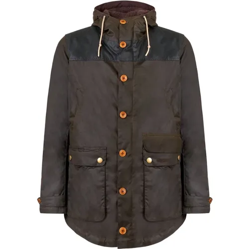 Game Parka Wax Jacket Olive , male, Sizes: L - Barbour - Modalova