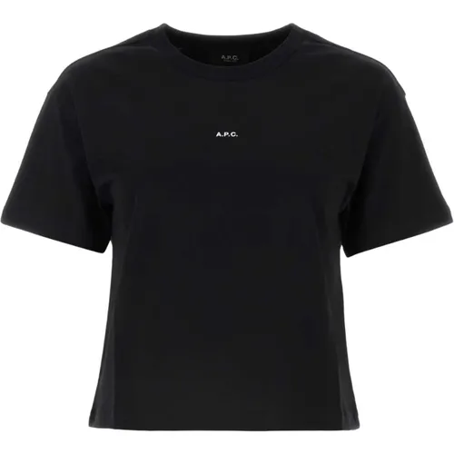 Klassisches Schwarzes Baumwoll-T-Shirt , Damen, Größe: XS - A.p.c. - Modalova