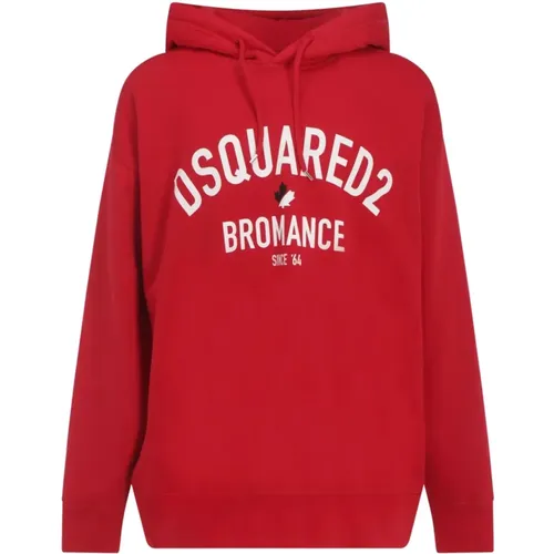 Oversized Roter Hoodie Sweatshirt - Dsquared2 - Modalova