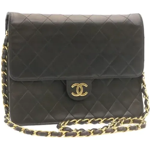 Gebrauchte schwarze Leinwandklappentasche - Chanel Vintage - Modalova