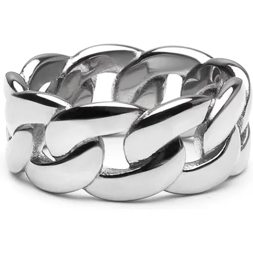 Silver Chain Ring Stainless Steel , male, Sizes: 58 MM, 60 MM, 62 MM, 64 MM, 68 MM, 56 MM - Nialaya - Modalova