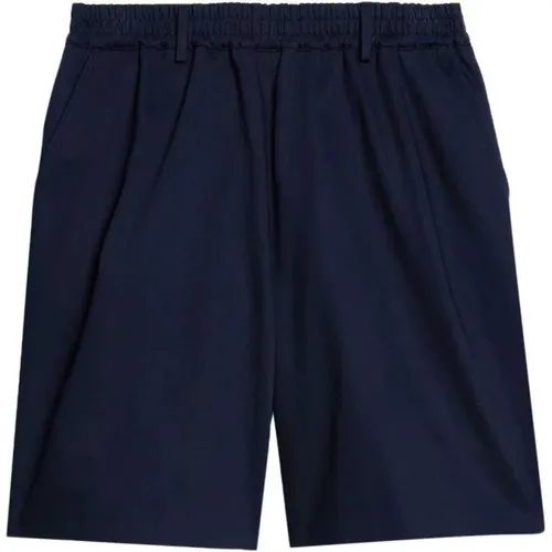 Navy Cotton Bermuda Shorts , male, Sizes: S - Ami Paris - Modalova