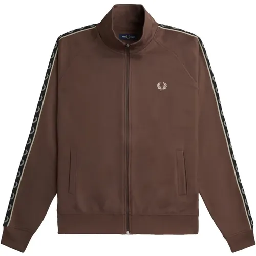 Kontrastband-Track-Jacke , Herren, Größe: XL - Fred Perry - Modalova