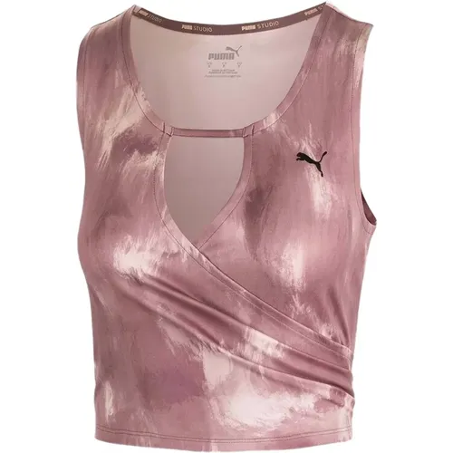 AOP Crop top T-shirt , Damen, Größe: L - Puma - Modalova