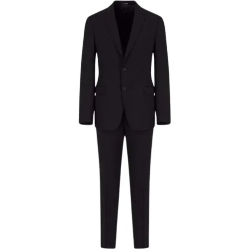 Wool Jacket and Pants Set , male, Sizes: 3XL, M, 4XL, 5XL, S, 2XL, L, XL, 6XL, 7XL - Emporio Armani - Modalova