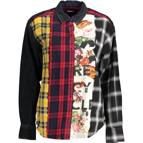 Long Sleeve Shirt Italian Collar Contrast Details , female, Sizes: L, XL, S, M - Desigual - Modalova