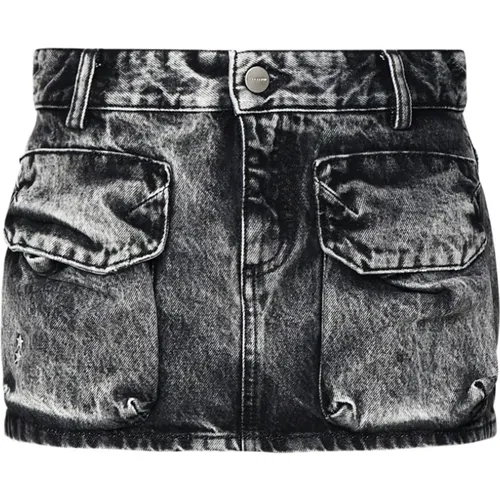 Grauer Denim Minirock , Damen, Größe: W25 - Icon Denim - Modalova